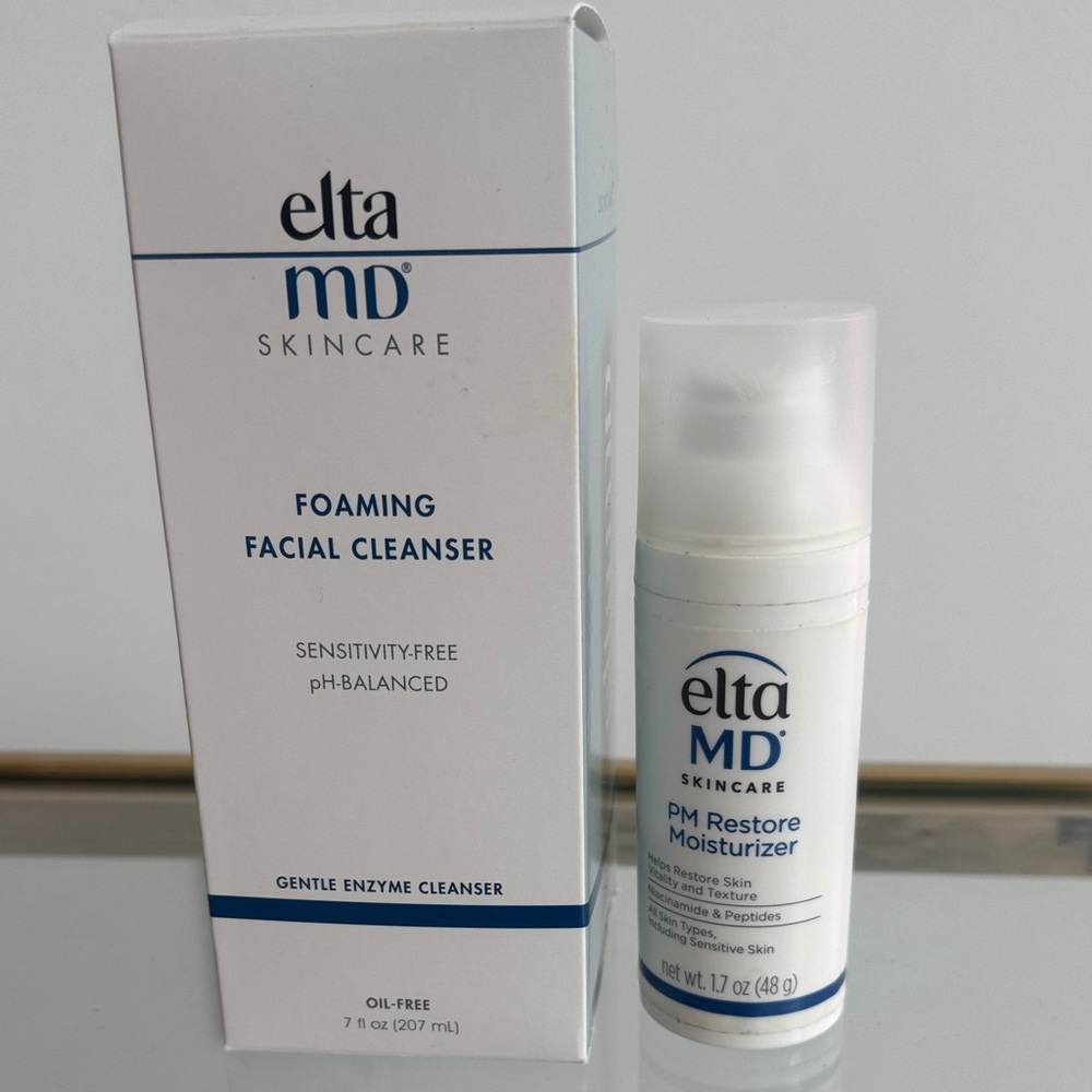 EltaMD White Foaming Facial Cleanser and PM Restore moisturizer set - NEW!